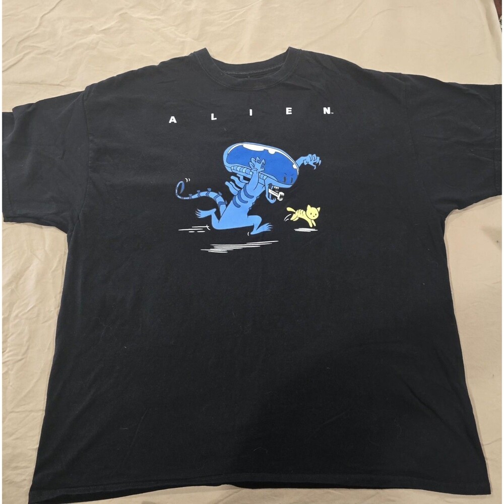 Alien Movie T-Shirt Mens Black Large Xenomorph Ripple Junction 2XL